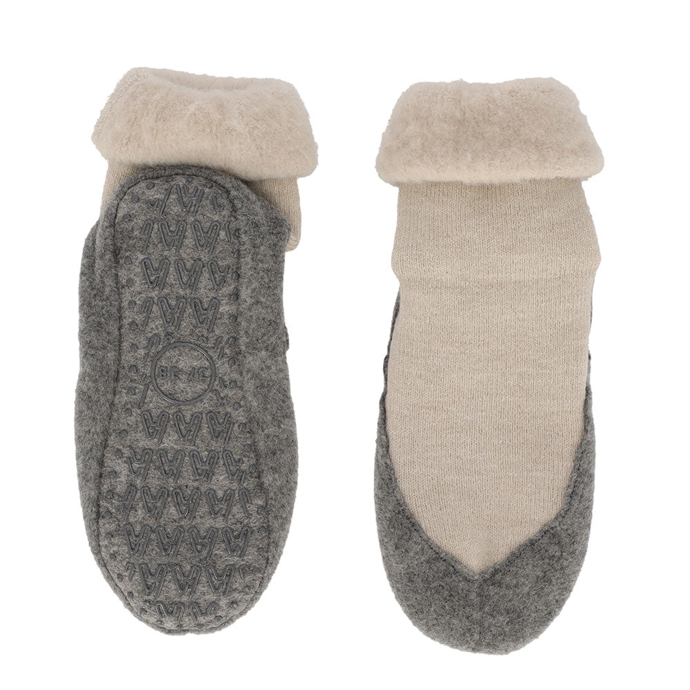 Pantoffel sokken beige
