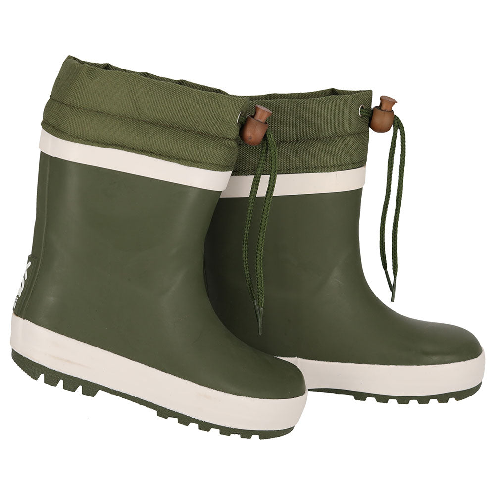 regenlaarzen kinderen gevoerd kaki groen