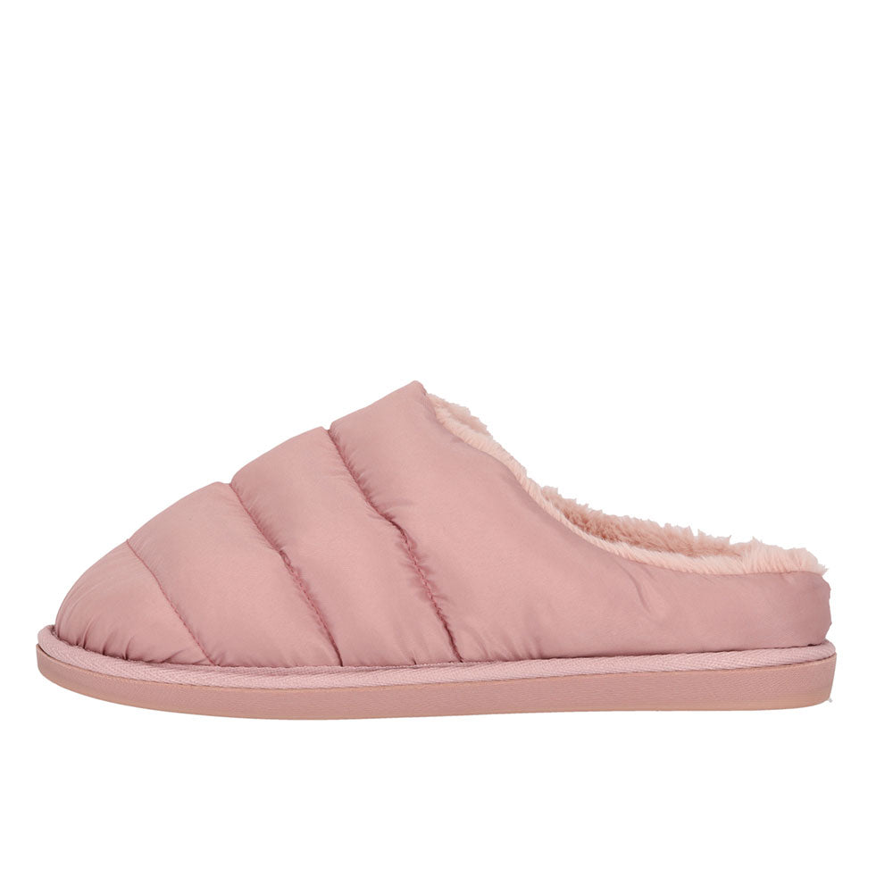 Lage pantoffel puffer dames roze