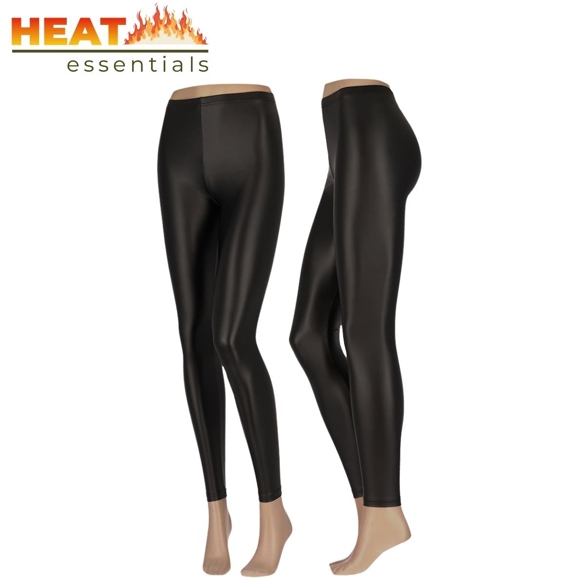 Dames Legging Leather Look Latex Zwart