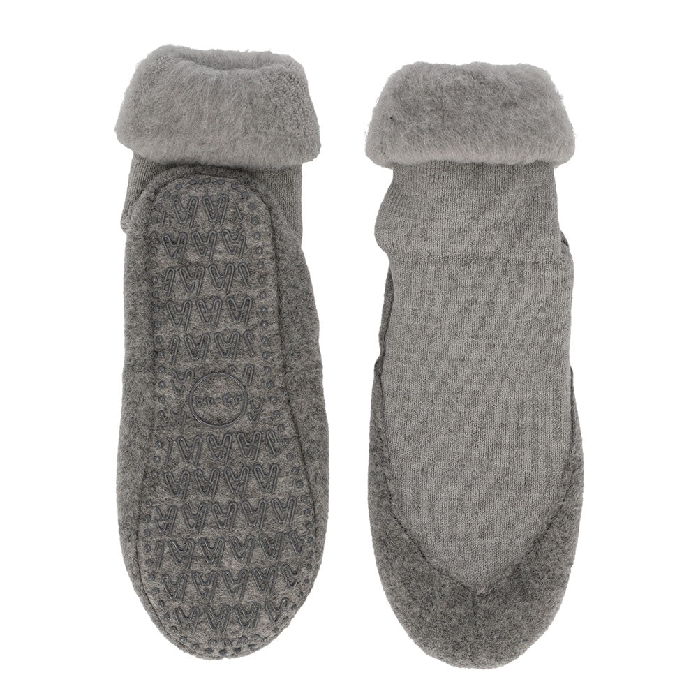 Pantoffel sokken grijs