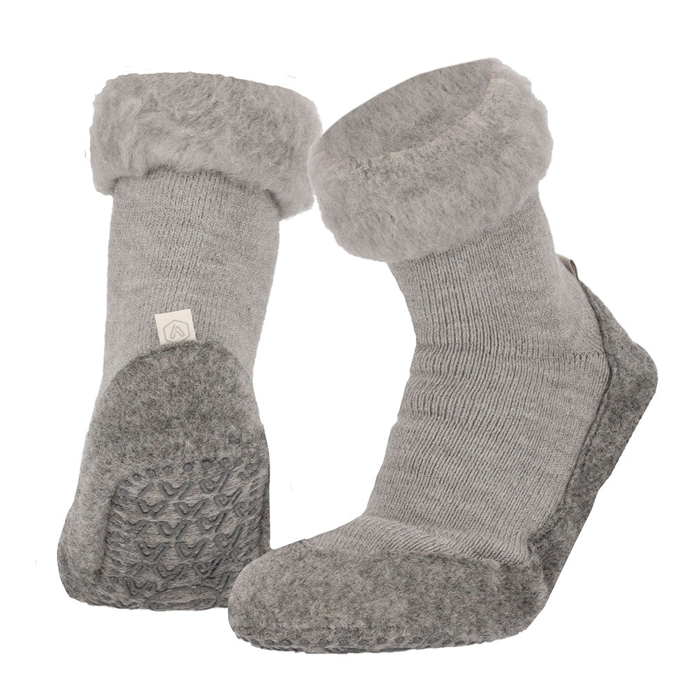 Pantoffel sokken grijs